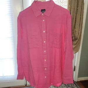 GAP Womens Bright Pink Casual Blouse